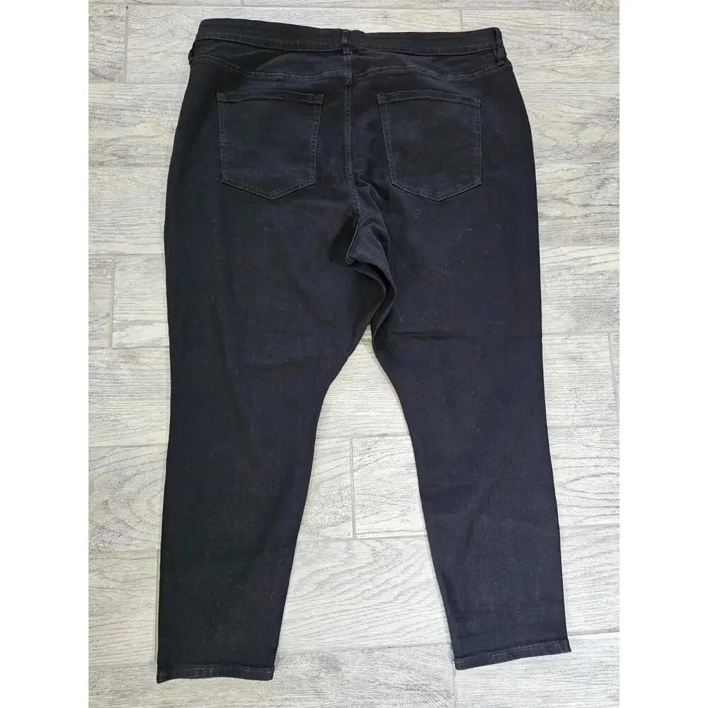 Women's AVA & VIV Jeans Pants High Rise Skinny Size 24 Black Stretch Flat Front - Picture 8 of 11